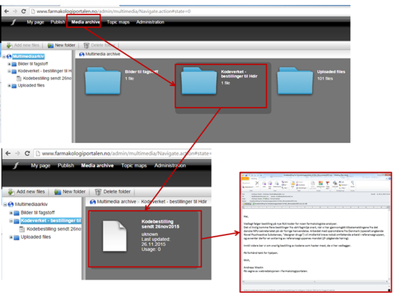 Fremgangsmåte for lagring av filer til logg over kodebestillinger til Hdir - © Tormod K Bjånes Fremgangsmåte for lagring av filer til logg over kodebestillinger til Hdir